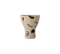 Vase en grès beige, à poser, peint à la main - Bloomingville, Nans - Ø23x27 cm