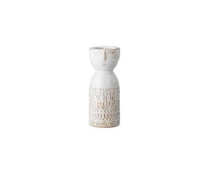 Vase en grès blanc, à poser, design simple, motif visage, style antique - Bloomingville, Aignan - H15 cm