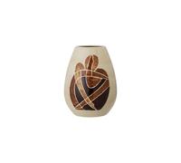 Vase en grès marron, à poser, décor fait main - Bloomingville, Jona - Ø14x18 cm