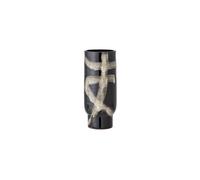 Vase en grès noir, motif blanc et noir, peint à la main, à poser - Bloomingville, Vefa - Ø12xH29 cm
