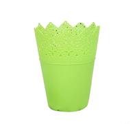 Vase en plastique avec couche intérieure creuse percée pour organiser les pinceaux de maquillage, accessoires de papeterie, bac de rangement multi-usage pour (vert)