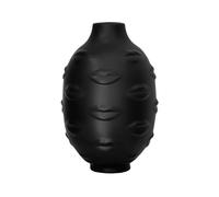 Vase en Pot Blanc en Céramique avec Visage Artistique et Lèvres, Ornements Décoratifs pour Résidence D'Artiste, Noir