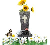 Vase en résine pour cimetière | Pots de fleurs tombales pour femmes et hommes, visiteurs, jardin, parc, route, cour, pelouse, cour, vacances