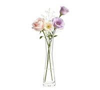 Vase en verre de 25 cm, petit col étroit, vase à petites fleurs, vase transparent à tige unique pour décoration de maison, bureau, bureau, centre de table, décoration de table de mariage