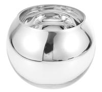 Vase en Verre Transparent Boule, Design Rond Chromé Argenté Décoratif | Vase Centre de Table pour Fleurs, pour Fleurs Naturelles ou Artificielles, pour Fête et Anniversaire