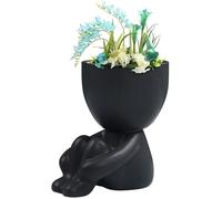 Vase Exterieur Pot De Fleur en Résine Humanoïde Fleur Séché Décoration De Jardin Vase Vintage Visage Sculpture Cache