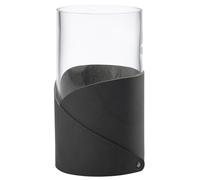 Vase FOLD NUPO 15 cm, anthracite, cuir / verre, LIND DNA