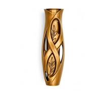 Vase Funéraire Soliflore Bronze Polymère Infini 15 cm | Fixation Murale Incluse, Pour Columbarium/Stèle, Résistance UV Élevée, Symbole de l'Infini, Haute Résistance Météo