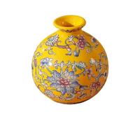 Vase GéOméTrique Petit Vase en céramique for Peinture Vintage élégante Faite à la Main, Vases décoratifs en Porcelaine émaillée émaillée for Le Bureau et la Maison(Yellow-A)