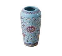 Vase GéOméTrique Petit Vase en céramique for Peinture Vintage élégante Faite à la Main, Vases décoratifs en Porcelaine émaillée émaillée for Le Bureau et la Maison(Blue-F)