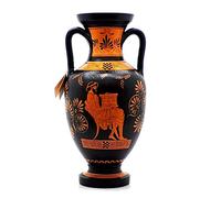 Vase grec antique rouge Amphore Professeur de musique et Athéna 32,6 cm