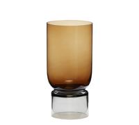 Grand vase en verre ambre, rond, à poser - Hübsch, Stand - Ø16xH32 cm