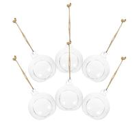 Vase Hydroponique en Verre Suspendu Lot de 6 Pièces | Forme Boule, Corde Intégrée, pour Étude et Bureau, Facile à Ranger Décorer