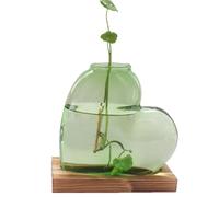 Vase Hydroponique Verre Vase hydroponique en Verre coloré, simplicité créative, Amour, Multicolore, Ornement de Bureau, Fleur, décoration Salon(B-Green)