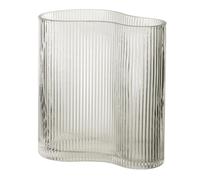 Vase Irrégulier en Verre Ligné 20cm Transparent