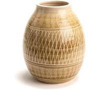 Vase Kimia taupe 20 cm - - Jaune - Grès