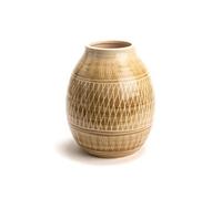 Vase Kimia taupe 20 cm - - Jaune - Grès