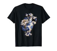 Vase Lotus Porcelaine Feuilles Bleu Anse Nuage T-Shirt