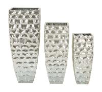 Vase Mauro Ferretti Argy (x3) Argenté 38,1x90,8-30,5x75,6-24,8x62,2 cm