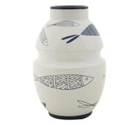 Vase Mauro Ferretti Ceramica Fish Blanc 15x24 cm