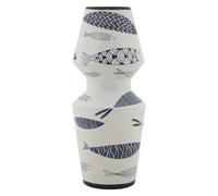 Vase Mauro Ferretti Ceramica Fish Double Blanc 14x34 cm