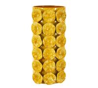 Mauro Ferretti Vase Drop en fer gaufré Jaune 16x15x33 cm