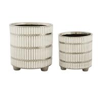 Vase Mauro Ferretti Ray (x2) Blanc 22,5x24-18x19 cm