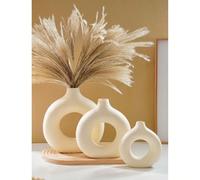 Vase minimaliste en forme de donut, décoration de maison haut de gamme, vase de luxe pour arrangement floral artistique, vase créatif de style nordique en forme de donut, décoration moderne pour salon