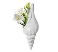 Vase mural - Décoration moderne en forme de coquillage en céramique - Vase mural - Trou de suspension caché - Pour chambre à coucher, cuisine, salle de bain, solutions de décoration adaptables