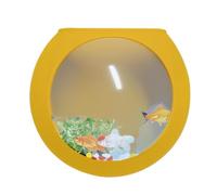 Vase Mural Station Propagation Terrarium Globe Oblat Transparent | Silicone Support Pots Aquarium Montage Mural Pour Aériennes Succulentes Décoration Maison Hydroponie Jaune