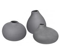 Vase NONA, set de 3 pc, gris foncé, Blomus