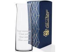 Vase Personnalisé 25cm en Verre Transparent - Vase Fleur Gravé avec Nom ou Message, Vase Décoratif Élégant, Cadeau Grand Mère, Vase Personnalisé Fête des Mères, Coffret Cadeau Inclus
