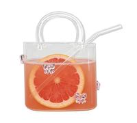 Vase pour fleurs en forme de sac | Grande Capacité Gobelet Transparent à Boire avec Paille - Verre à boire pochette et bocal à poissons,Pour fête, EVJF, soirée filles, mariage, restaurant