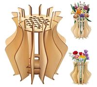 Vase pour Lego Fleurs Support en Bois pour Bouquet de Fleurs Lego kit de Construction de vases en Bois multicolore CAGE DECORATIVE
