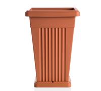 Vase Pyramide En Résine Terracotta Bama Pour Jardin Fleurs Plantes + Sous-Vasque