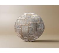 Vase Rond en résine Blanc et doré H34 cm ARBORA