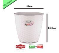 Vase Ronde pour Fleurs Plantes Natural Plastique Effet Paille Rond Extérieur