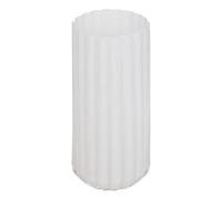 Vase Strié en Verre Fleur de Rose 28cm Blanc