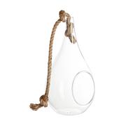 Vase Suspendu & Corde ""Goutte"" 25cm Transparent