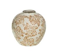 Vase Tampon fleurs beige H20,5 cm - Amadeus