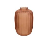 Vase Tigy en Verre Fumé strié 30cm Ambre
