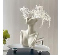 Vase Torse Féminin Blanc, Élégant et Artistique - Décoration en Résine de Style Nordique
