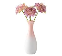 vase Vase en céramique dégradé rose et blanc 24x9x6cm Accessoire de table livré avec 3 fleurs Une douce présence pour votre chambre