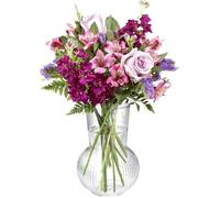 Vase, Vases à fleurs, Vases en verre strié, 17 cm | 6,6 pouces, Ledoir, Vases pour fleurs, roses, bourgeons, pivoines ou tulipes