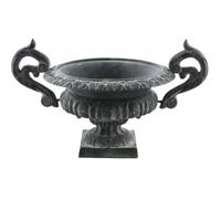 Vase Vasque Chambord Jardinière de Pilier Pot de Fleur en Fonte Grise 29x32,5x47cm