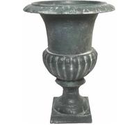 Vase Vasque Jardinière en Fonte Grise Style Médicis Pot de Fleur en Fonte Patinée Grise 15x15x20cm