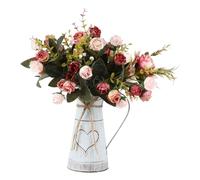 Vase Vintage en Forme de cœur - Pot à Lait en Fer - Style Shabby Chic - Décoration de Maison de Campagne - Seau à Fleurs en métal - Pot de Cactus pour la Saint Valentin, Le Balcon, Le Salon