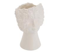 Vase Visage Fleur de rose H21cm blanc - Atmosphera Créateur d'intérieur