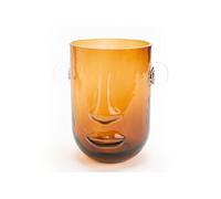 Vase visage marron - - Marron - Verre