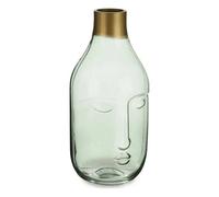 Vase Visage Vert verre (11 x 24,5 x 12 cm)
